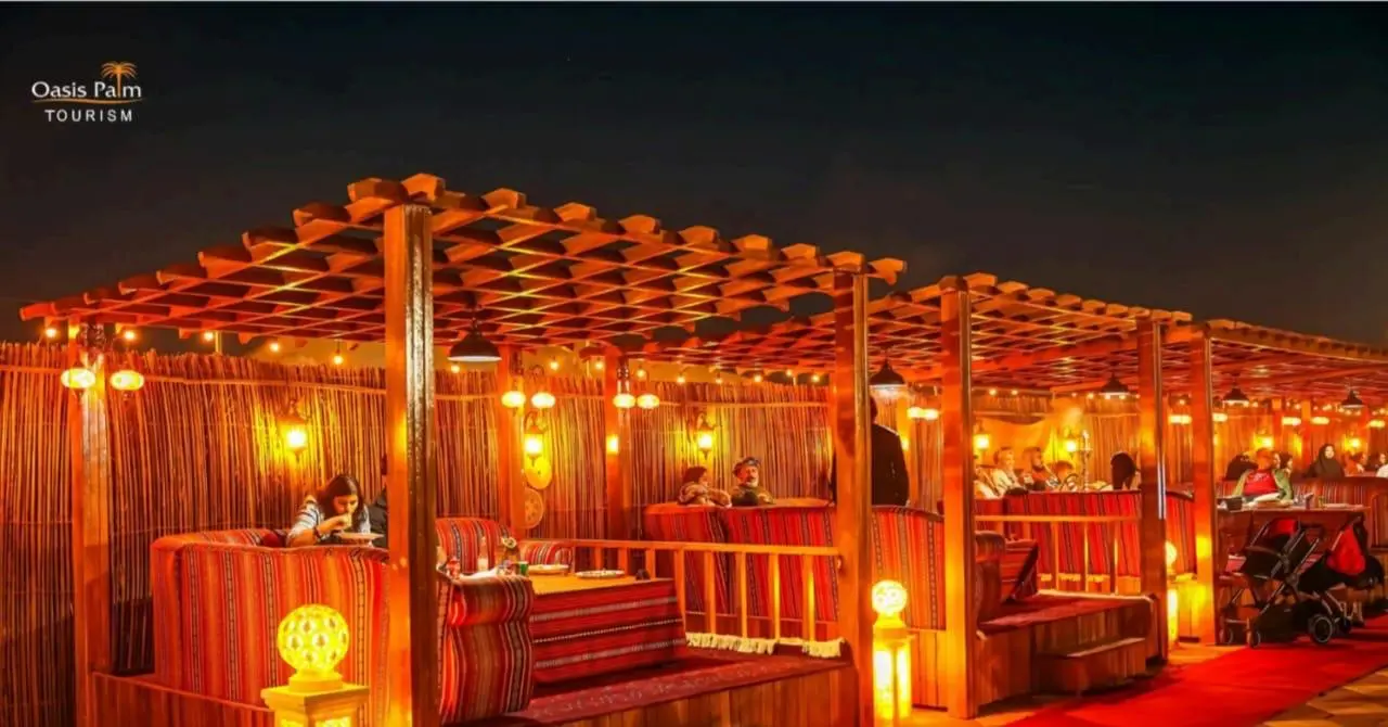 Comfortable majlis seating at the desert camp